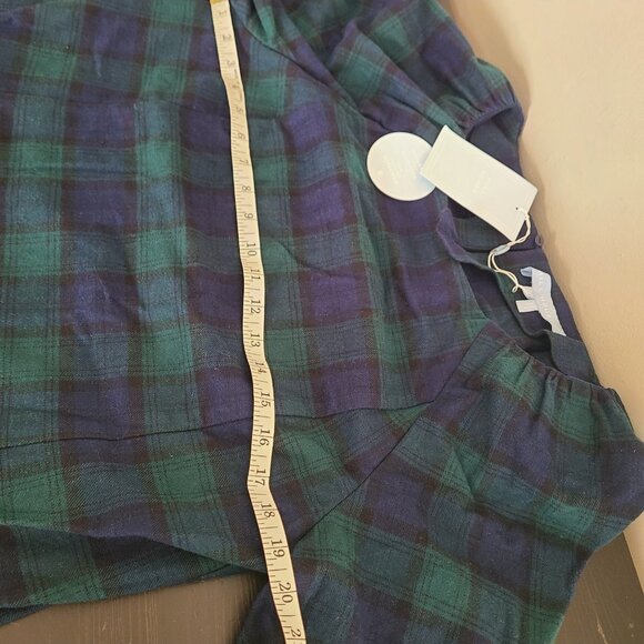 NWT Hill House Araminta Dress Tartan Green Blue Stewart Plaid Size M - Picture 5 of 9